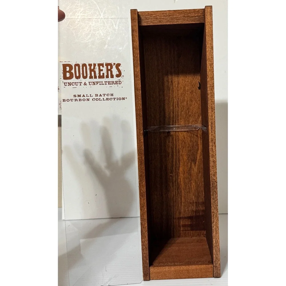 Booker's Bourbon Wooden Display Box Uncut & Unfiltered Small Batch Brown Case
